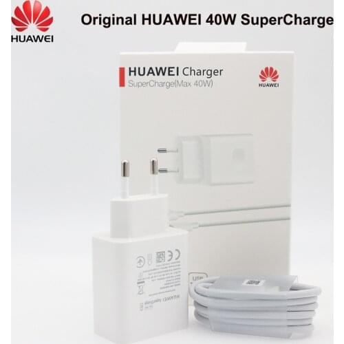 Original Huawei Supercharge Quick Charger 40W 10V 4A EU Adapter 5A Type C Cable For P20 Pro P30 P40 Lite Mate 10 Mate 20 30 Pro