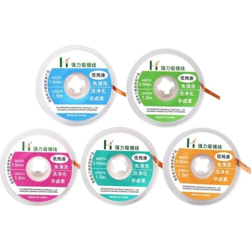 Soldering Wire Width 1.5mm 2.0mm 2.5mm 3mm 3.5mm Length 1.5M Lead free Tin-absorbing Wick Wire BGA Repair Accessories