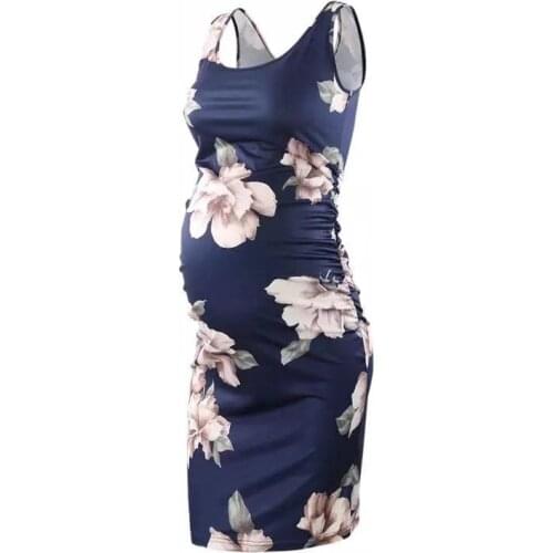Maternity Dresses For Photo Shoot Summer New Fashion Womens Pregnant Short Sleeve O-neck Casual Comfy Floral Print Dresses Sexy
