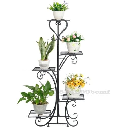 5 layer Flowers Stand Iron Plant Stand Rack Balcony Living Room Multi-storey Plant Tray Flower Pot Decoration Frame 106cm
