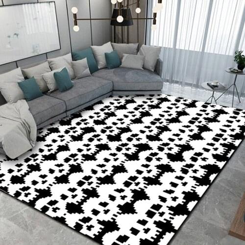 Simple Nordic skull bedroom living room rug black white table home carpet parlor porch kids room floor mat soft large rug