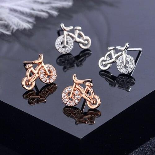 Korean Version Simple Bicycle Stud Earrings Personality Women Stud Earrings Street Hip Hop Party Jewelry Anniversary Gift