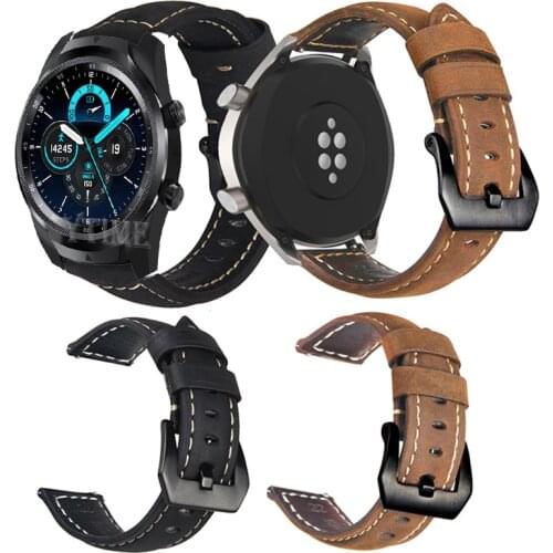 22mm Wrist Strap For Ticwatch Pro 2021 2020 Pro3 Sport Leather Bracelet For Ticwatch GTX E2 S2 Smart Watch Band Accessories New