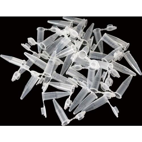 Wholesale 50 Pcs / 0.5ml Modern Laboratory Transparent Ultra-fine Plastic Centrifuge Test Tube Container Lid Laboratory Supplies