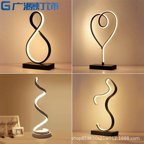 Led creative warm romantic personality simple modern internet celebrity ins home decoration Nordic bedroom bedside table lamp