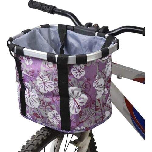 Bicycle Bag Bike Detachable Cycle Front Canvas Basket Cycling Bike Bag Pet Carry Aluminum Alloy Frame Bicycle Bag Bike