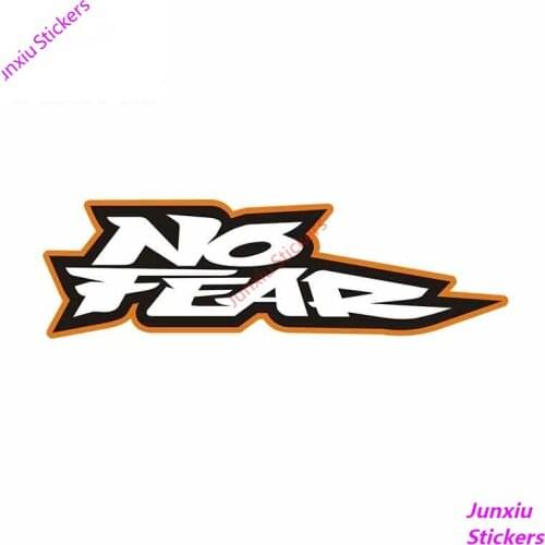 Cartoon No Fear Car Sticker Vinyl Fine Decal JDM RV VAN Bumper Truck Camper Voiture Course Waterproof Car Accessories PVC13x6cm