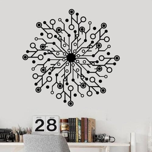 Boy Room Vinyl Wall Decal Computer Chip Geek IT Hardware Bedroom Decor Stickers Mural Home Decorations Wallpaper P146