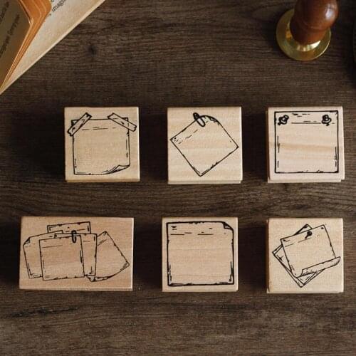 1 pc Vintage Note series wooden rubber stamps for scrapbooking Wooden DIY Stamp Set Student Prize Promotional Gift Stationery