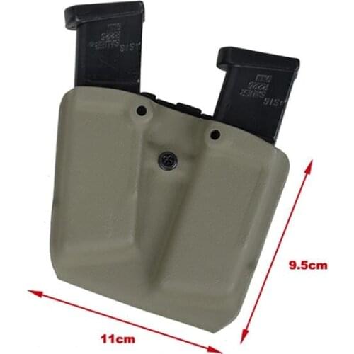 W&T Kydex Double Pistol Mag Pouch G17 9mm Magazine Pouch Khaki(SKU051499)
