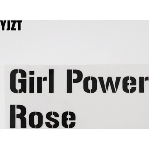 YJZT 17.5CM*7.4CM Girl Power Rose Funny And Humorous Words Letters Vinyl Car Sticker Decor 13D-0287