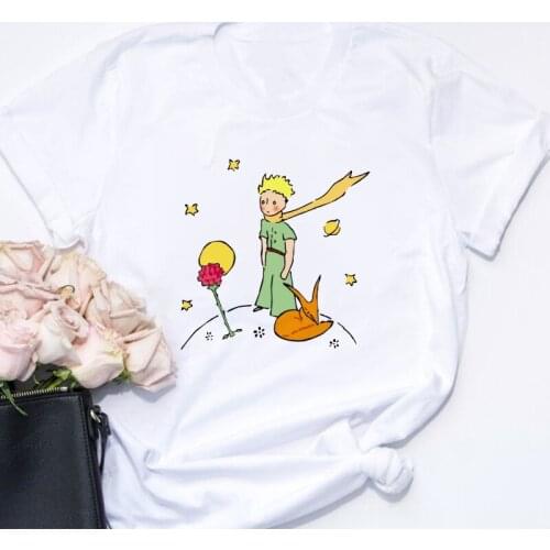 New Punk Women T-shirt Little Prince Patterned Top Female T Shirt Harajuku Summer O-neck Clothing Casual Ladies Tee Tops Tshirts