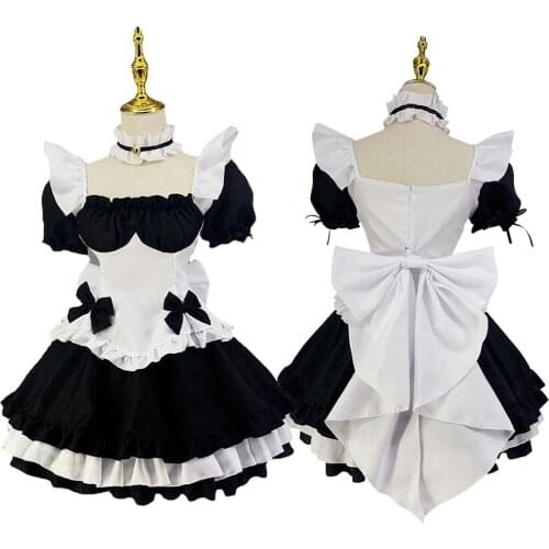 3XL 4XL 5XL Plus Size Womens Sweet Lolita Dresses Girls Black Gothic Multi Layers Classic Adult Maid Outfit Halloween Costumes