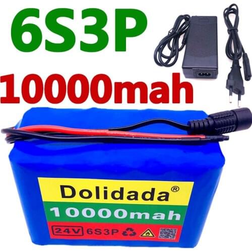100% New 24V 10Ah 6S3P 18650 Battery Lithium Battery 25.2v 10000mAh Electric Bicycle Moped /Electric/Li ion Battery Pack+Charger