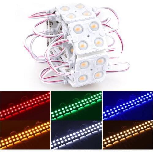 100pcs 2.4w Injection Len Led Module 5730smd 4 LED 12V Waterproof IP65 Sign Advertising Backlight lightbox Red Green Blue Yellow