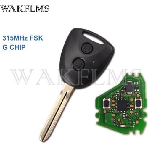 2 Button Remote Car Key 315MHz Fob for Toyota AVANZA 2016 2017 2018 with G Chip No Mark