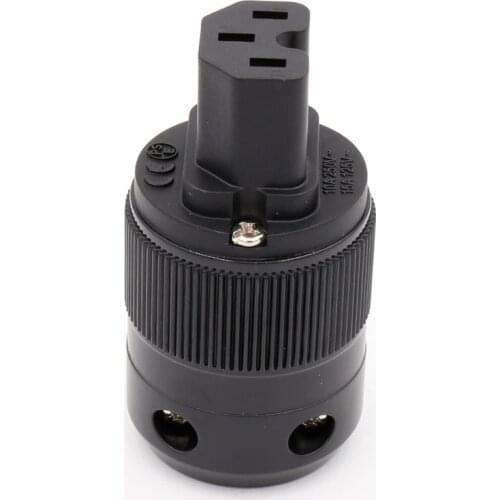 2PCS Hi-End Audio Pure Copper Gold Plated IEC Female Plug Hifi IEC Audio Connector