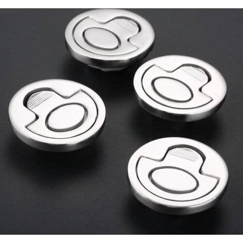 4pcs Round Hatch Cabinet Pull Handle Flush Lifting Ring Hatch Locker Latch Boat Caravan Hardware Marine Stainless Steel
