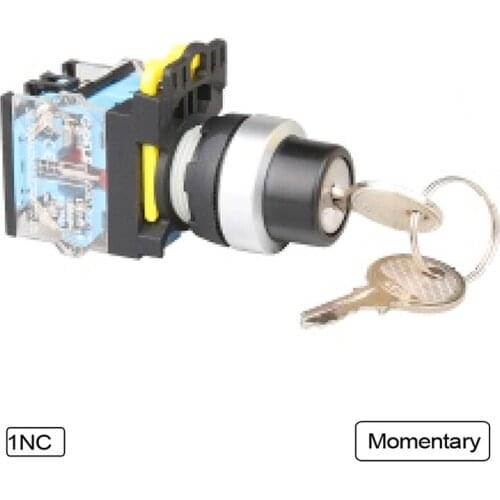 5 PCS Push button switch Selector switch Key-operated 2-Position Latching OR Momentary Waterproof IP65 LA115-B5-11Y