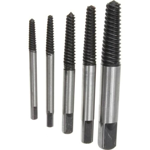 5Pcs M3-M18 Steel Broken Speed Out Damaged Screw Extractor Drill Bit Guide Set Broken Bolt Remover Set
