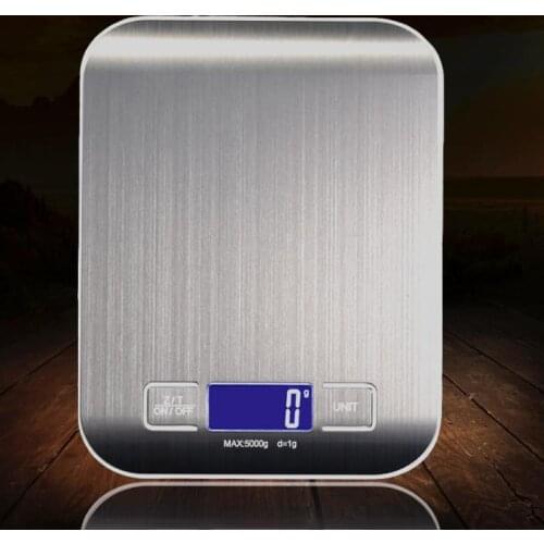 5000g/1g LED Electronic Digital Kitchen Scales Multifunction Food Scale Stainless Steel LCD Precision Jewelry Scale SN79
