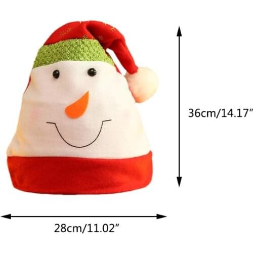 6XDA Christmas Hat Old Man Deer Bear Child Adult Non-woven Fabric Hat Cute Shape Party Decoration Dress Up Hat Christmas Hat