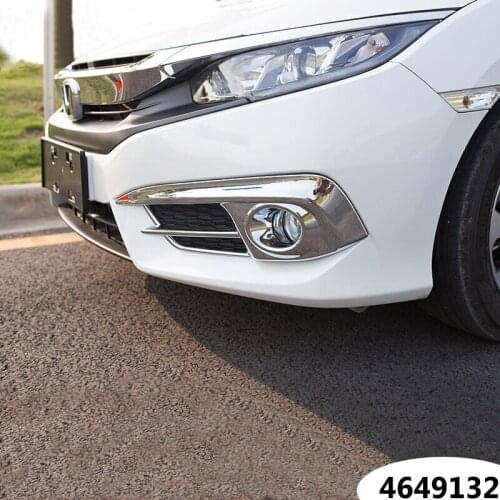 ABS Chrome For Honda Civic 10th -Car Front Fog Lamp foglight protector trim cover car exterior styling accessories 2016 2017