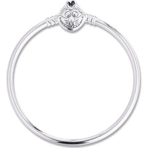 Spring Alice Cat Clasp Moments Bangle 925 Silver Bracelets For DIY Woman Fashion Bracelets For Jewelry Making