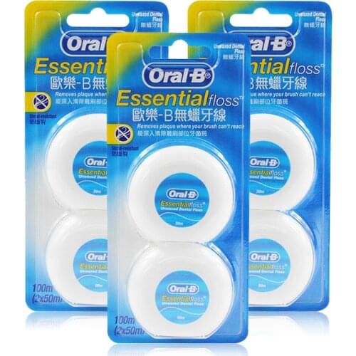 Oral B Diagnostic-tool Dental Floss Essential Floss Comfortable Unwaxed Gum Care Dental Clean Flat Thread Flosser 50m/ 6 Box