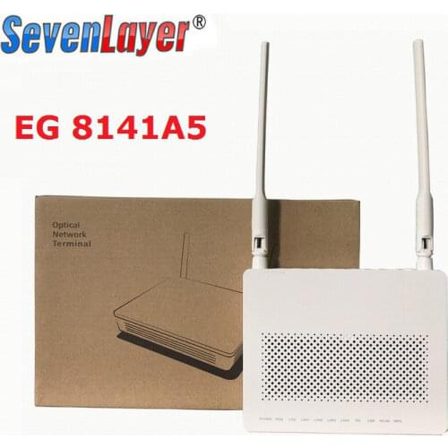 GPON onu new small size echolife eg8141a5 1GE+ 3FE+ 1USB+ 1TEL+ Wifi 5DBI antenna English firmware modem