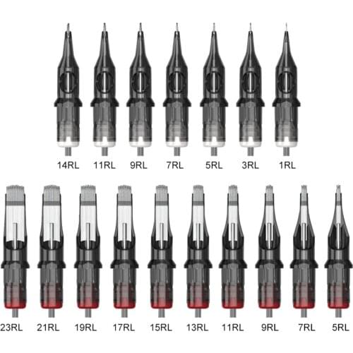 20Pcs Cartridge Tattoo Needles RM RL RS M1 Professional Makeup Disposable Sterilized Safety Needles For Cartridge Machines Grips