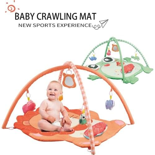 Lion Frog Crawl Mat Baby Activity Gym With Cute Little Animal Pendant Childrens Early Education Game Pad Toys 0-36 Months