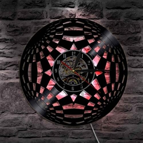 Circle 3D Decorative Wall Light With Color Changing Led Light Wall Clock Unique Handmade Gift Living Room Interior Decor