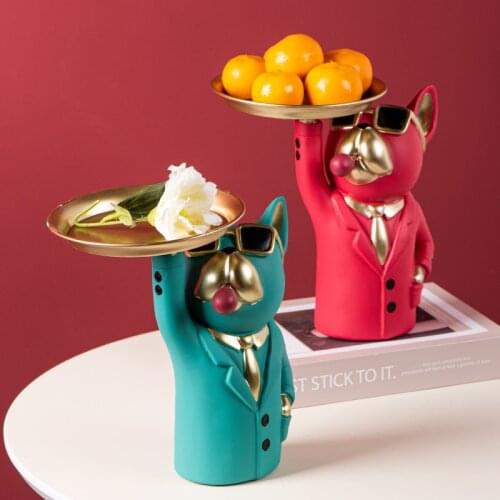 Cool Dog Statue Resin Sculpture Home Decor Animal Statues for Decoration Bulldog Figurine Home Decoration Accessories Tabletop