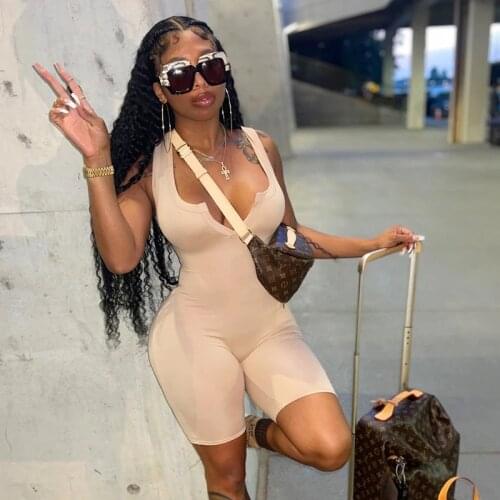 Summer Women Stretch Zipper Sportswear One-Piece Shorts New Fashion Tight-Fitting Casual Sexy Jumpsuit