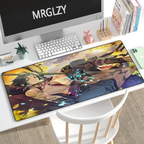 MRGLZY Drop Shipping Genshin Impact Xiao Mouse Pad Gamer Large DeskMat Placemat Computer Gaming Peripheral Accessories MousePad