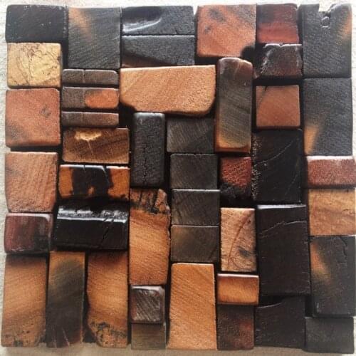 Rustic wood tile random pattern, wood texture wall tile for wall mosaic tiles home improvement house renovation