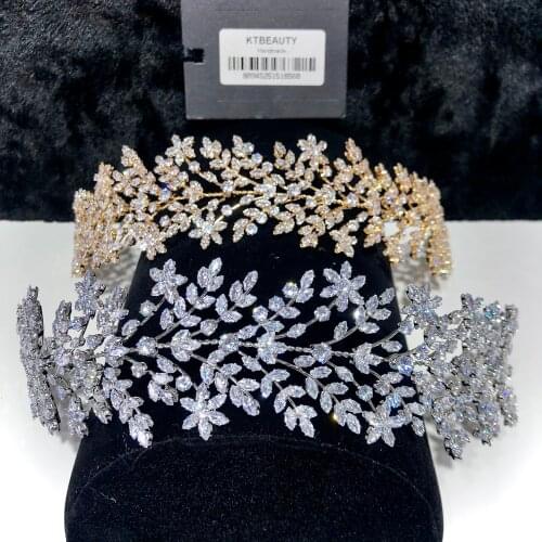 New Rhinestone Zircon Big Tiara long Size Silver/Gold Headband Royal Bridal Wedding Dressing Crown Accessory Women Jewelry