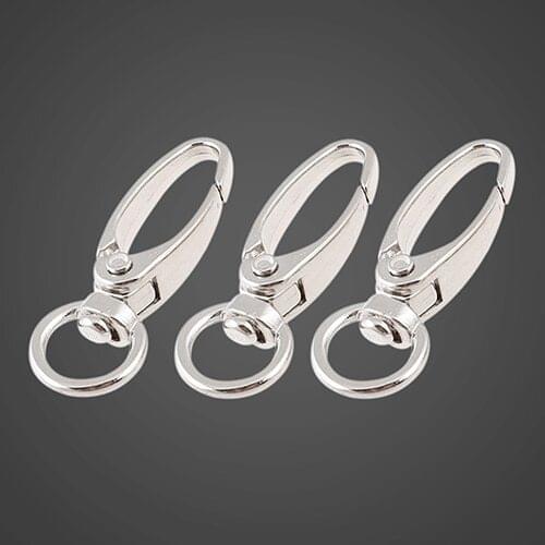 New Promption 9 Pcs Silver Tone D Swivel Trigger Hooks Zinc Alloy Key Ring Lobster Clasps