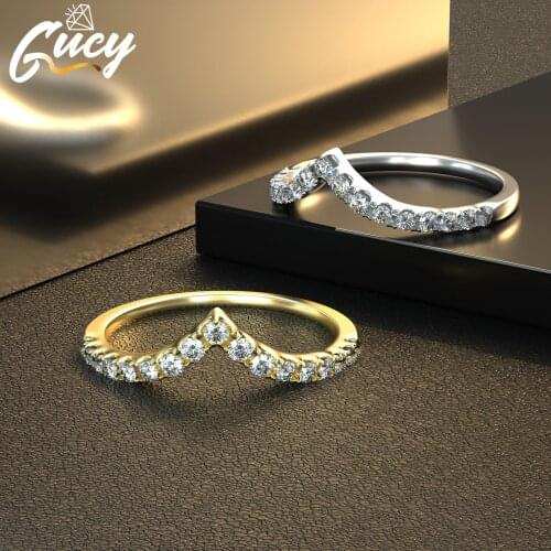 GUCY Crown Shape Moissanite Engagement Band Total 0.3ct Diamond Wedding for Women Jewelry Gift