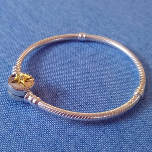 Pan home new S925 silver love compass cuff links bracelet eight star silver snake skeleton based bracelet chain first act the