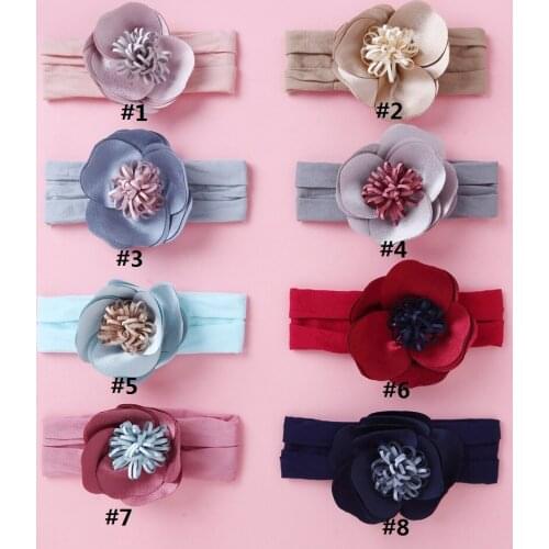Baby Headband Girls Kid Baby Bow Hairband Elastic Headband Cute 3D Flower Turban Flower Head Wrap Princess Hair Accessories