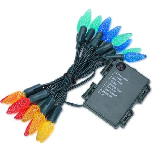 Battery Christmas Lights Outdoor 8 Modes 20/50leds Strawberry LED String Lights for Holiday Wedding Patio Garden Decor Lights