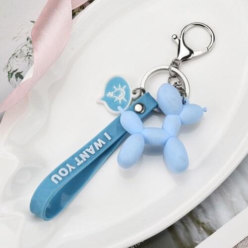 Stereo Cute Balloon Dog Keychain Key ring Creative Cartoon 6 Colors Fashion Mobile Phone Bag Car Pendant Fun Keychain