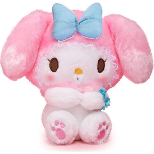 TAKARA TOMY Japanese Bow Sitting Posture Doll Pink Cat Plush Toy Doll Gift for Girls and Children Plush Toys