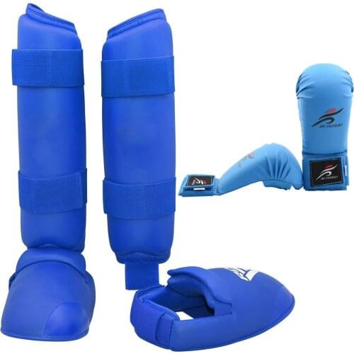 Taekwondo Uniform Karate Sparring Gear Set Leg Hand Protector Shin Guard Palm Boxing Gloves Sock Shoes MMA Training Adult Child