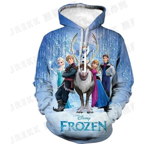 Hoodies For Men Disney Cartoon Anime Frozen 3D Print Womens Sweatshirt Casual Oversized Spring Boy Girl Kids Pullover Clothing