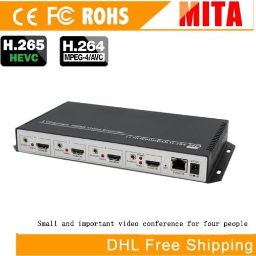 4 Channels HDMI H.264 Video Encoder H.264, Baseline, Profile encoding Important video conference for four people