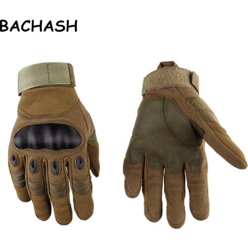 BACHASH Army Military Tactical Gloves Paintball Airsoft Shooting Combat Anti-Skid Bicycle Hard Knuckle Full Finger Men Gloves