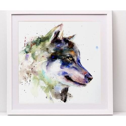 Wolf Map Abstract Modern Decorative 50X50CM Painting Watercolor Paintings Minimalist Home Furnishing